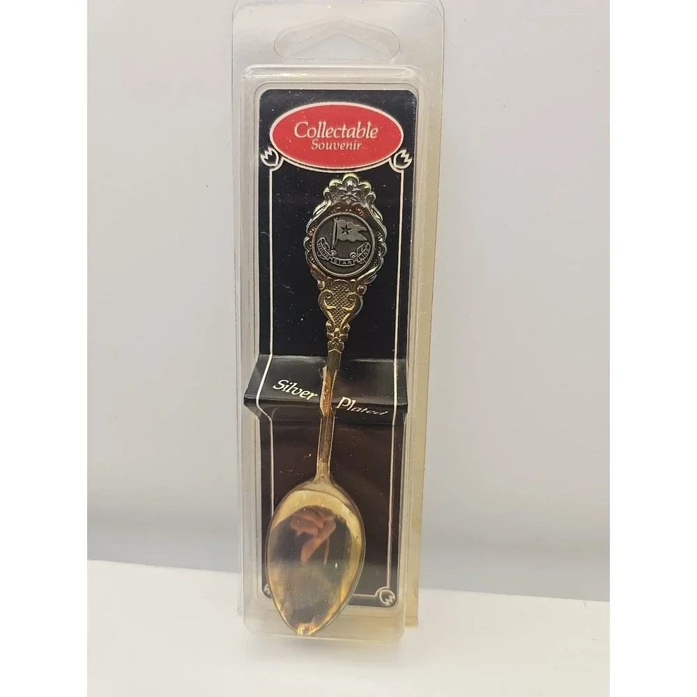 VINTAGE BENT,OR COLLECTIBLE SOUVENIR SPOON - SILVER PLATE - W/ BOX